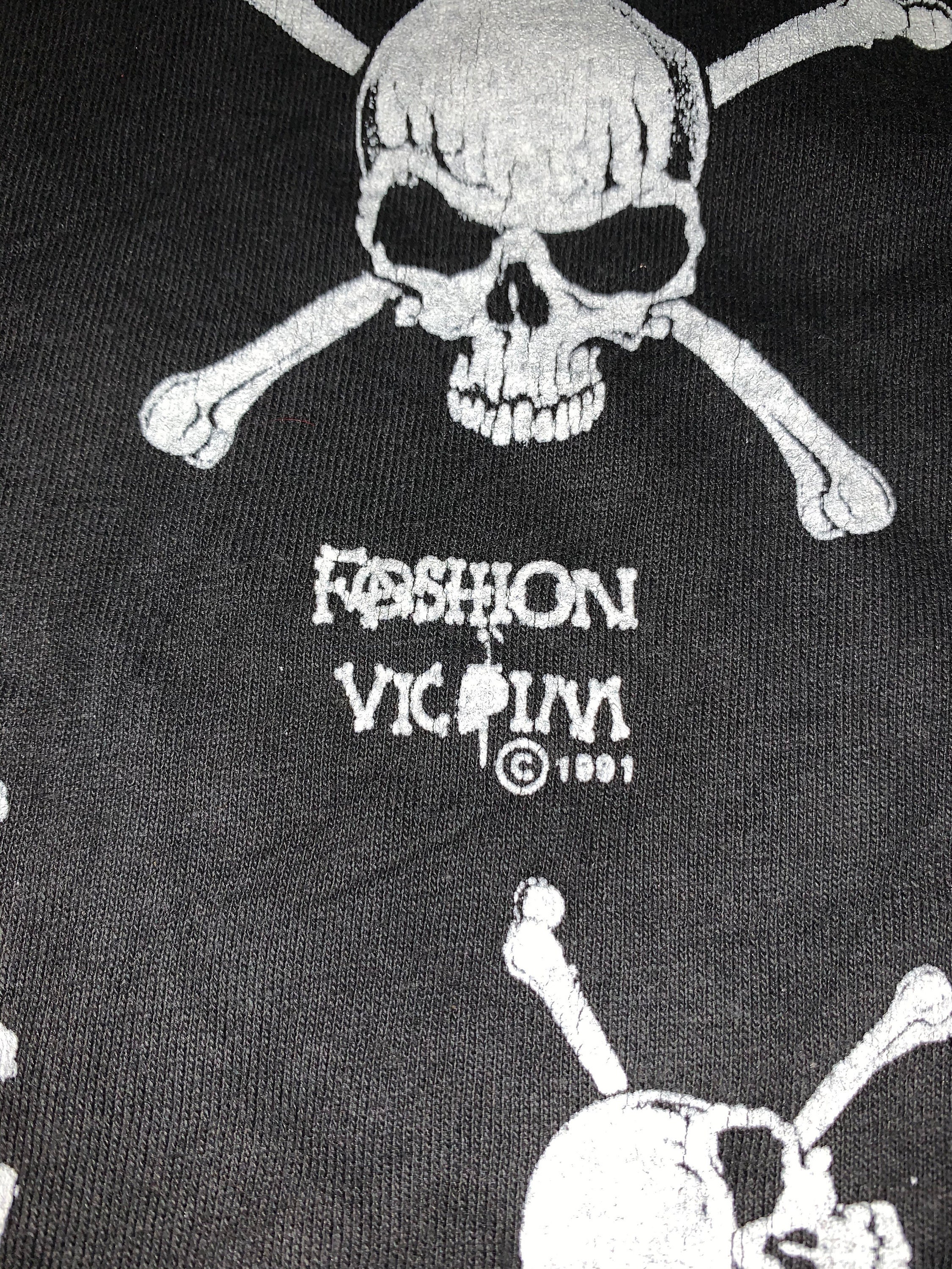 Rare! Vintage Skull Fashion Victim 1991 All Over Print T-shirt M 