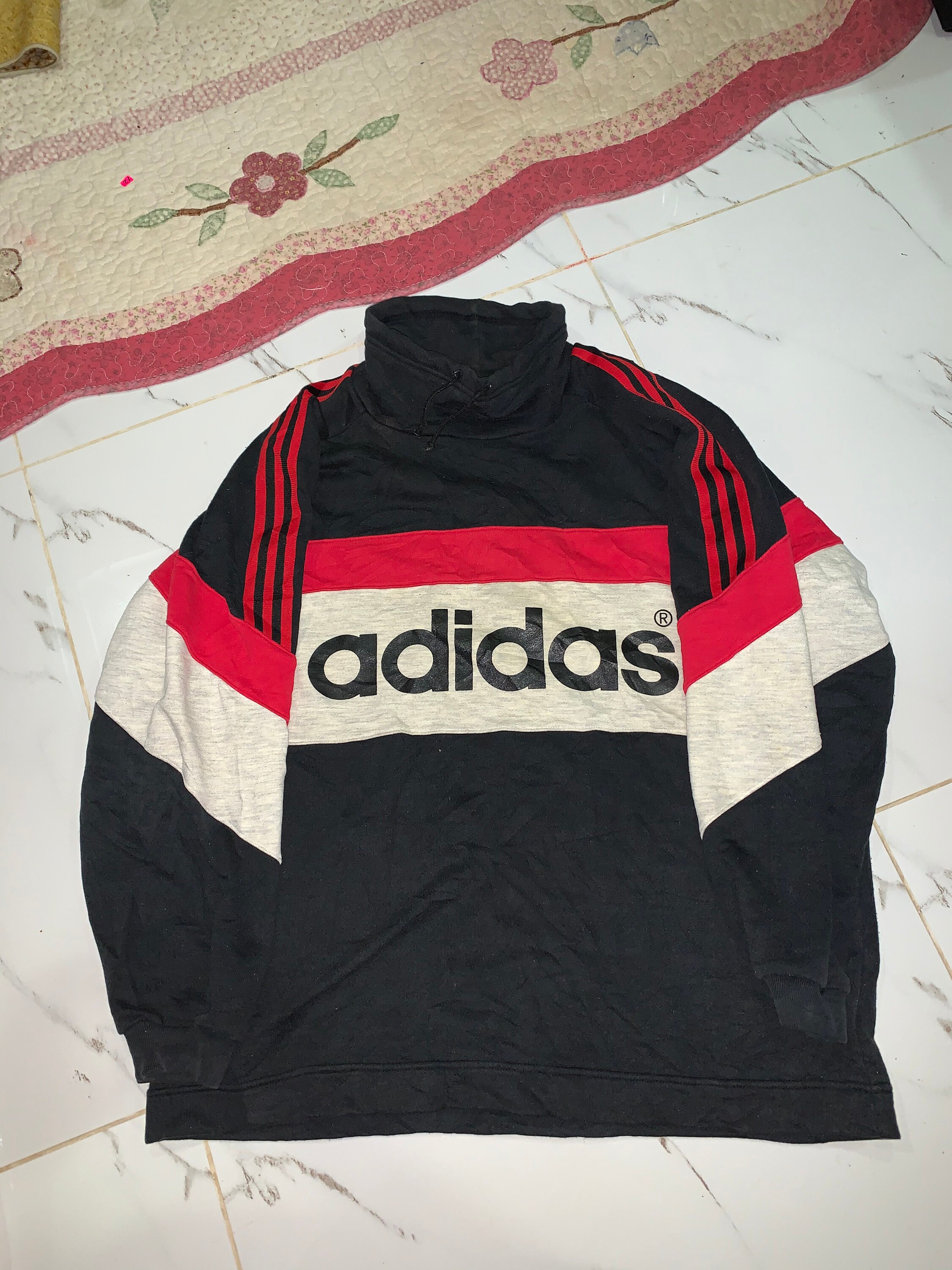 Rare!! Adidas Multicolor Spellout Big Logo Sweatshirt Size L