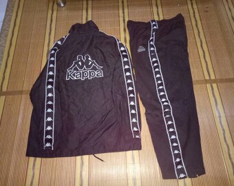 nassirvintage75 Vintage Kappa Spellout Big Logo Side Tape Logo Embroidery A Complete Set of Jacket and Track Pants Swag Hip Hop Streetwear Rappers