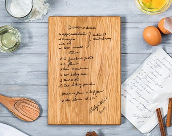 Custom Recipe Cutting Board, Personalized Handwritten Recipe Board, Mother's Day gift for Grandma, Mother in Law Gift,Memories Keepsake