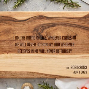 Personalized Cutting Board, Christian Gift with Bible Verse, Ideal Baptism gift for Her, Wedding anniversary gift, Religious sign for home