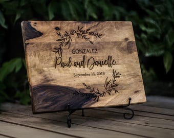 Custom Cutting board, Personalized engagement gift for couple, Anniversary gift, Housewarming gift, Engraved Charcuterie Board