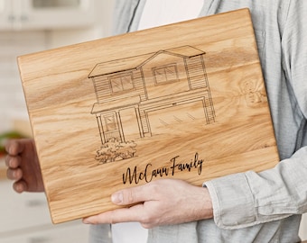 Custom Cutting board Housewarming gift New Home First Home Custom Home House engraving Our First Home Portrait House Sketch or Portrait