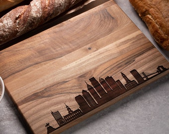 Personalized Cutting Board,Choose your City Skyline,NY, Chicago, Boston, Los Angeles,Philadelphia,San Francisco,Seattle,Custom cutting board