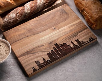 Personalized Cutting Board, Personalized San Francisco Skyline, Meaningful Housewarming Gift, Sentimental City Map Decor
