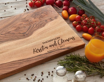 Custom Wooden Cutting Board, Walnut or Oak Engraved Cutting Board for for wedding gifts or any occasion