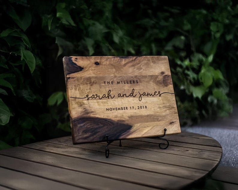 Personalized cutting board, Engraved wooden cutting board, Housewarming gift, Custom anniversary gift image 1