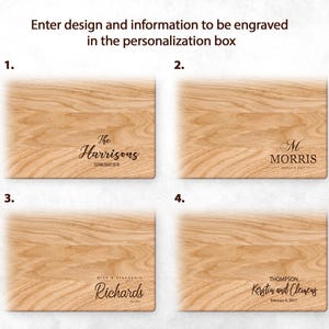 four wooden business cards with the names of different companies