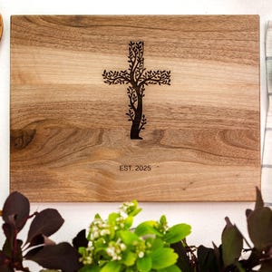 Custom Cutting Board, Personalized Scripture Gift, Custom Walnut Christian Board, Meaningful Bible Verse Present, Religious Keepsake