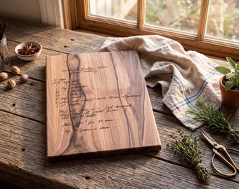 Recipe Cutting Board for Mom | Personalized Kitchen Gift | Engraved Walnut Mother's Day | Pastor's Wife Gift