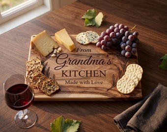 Custom Cutting Board | Grandma Gifts | Personalized Name Walnut Kitchen Board Mother's Day | New Nana Gift