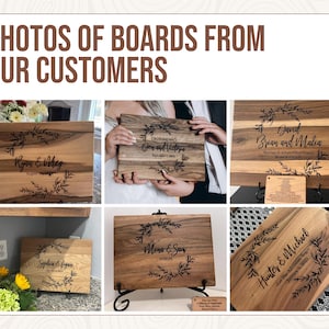 a collage of photos of boards from our customers