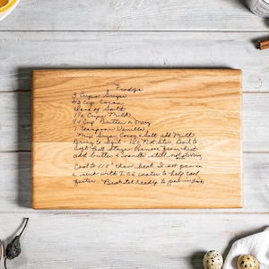 Recipe cutting board, Meaningful Anniversary Gift for Her, Personalized Recipe Board, Sentimental Wife Gift, Custom Wood Board