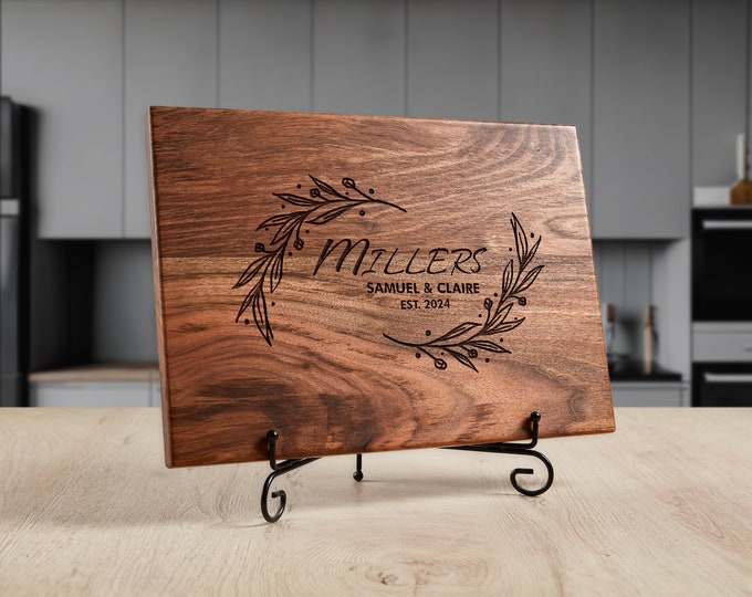 Custom Personalized Cutting Board for Wedding Gift - Engraved Wooden Board