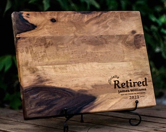 Custom Retirement Cutting Board Personalized for officially  Retired gift, Engraved Cutting Board for gift