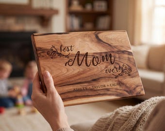 Personalized Cutting Board | Unique Mom Gifts | Custom Walnut Kitchen Heirloom Mother's Day | Nanny Mother's Day Gift