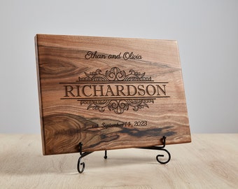 Personalized Engraved Cutting Board - Custom Wedding or Bridal Shower Gift