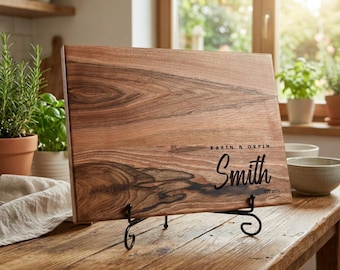 Custom Cutting Board Favor, Personalised Serving Board, Cheese Board, Engraved Wooden Bread Board