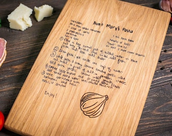 Benutzerdefiniertes Rezept Schneidebrett, sinnvolles Oma Geschenk, personalisiertes Rezept Schneidebrett, Sentimentales handgeschriebenes Geschenk von Enkelkindern