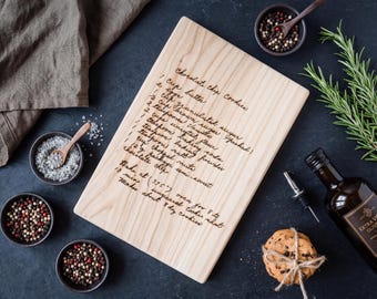 Recipe Cutting Board | Gifts for Mom | Custom Name Engraved Walnut Kitchen Heirloom Mother's Day | Bible Study Mentor