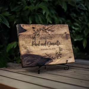 Custom Cutting board, Personalized engagement gift for couple, Anniversary gift, Housewarming gift, Engraved wedding cutting board