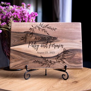Engraved cutting board, Bridal shower gift, Walnut cutting board, Wedding gift for couple, Hostess gift, Custom Housewarming gift for family