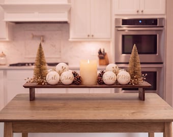 Wooden Shelf Riser, Minimalist Christmas Table Display, Kitchen Counter Organizer