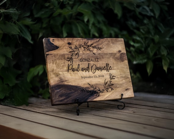 Custom Cutting board, Personalized engagement gift for couple, Anniversary gift, Housewarming gift, Engraved wedding cutting board