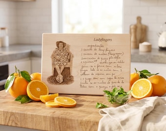 Planche à découper recette | Cadeaux de cuisine pour grand-mère | Tableau personnalisé en noyer personnalisé pour la fête des mères | Cadeau belle-mère