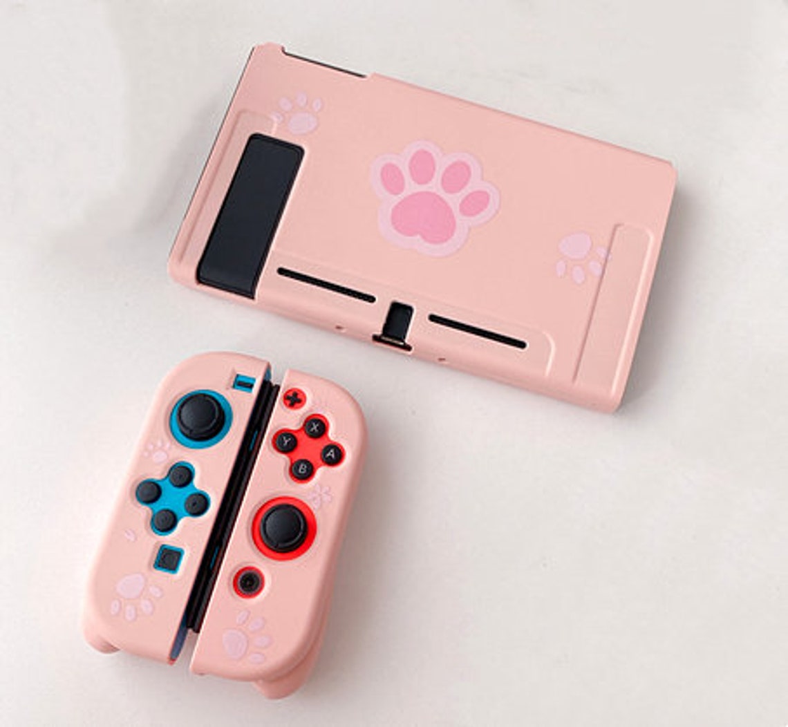 New Pink Cat Paw Nintendo Switch Case Pink Soft TPU Switch Etsy