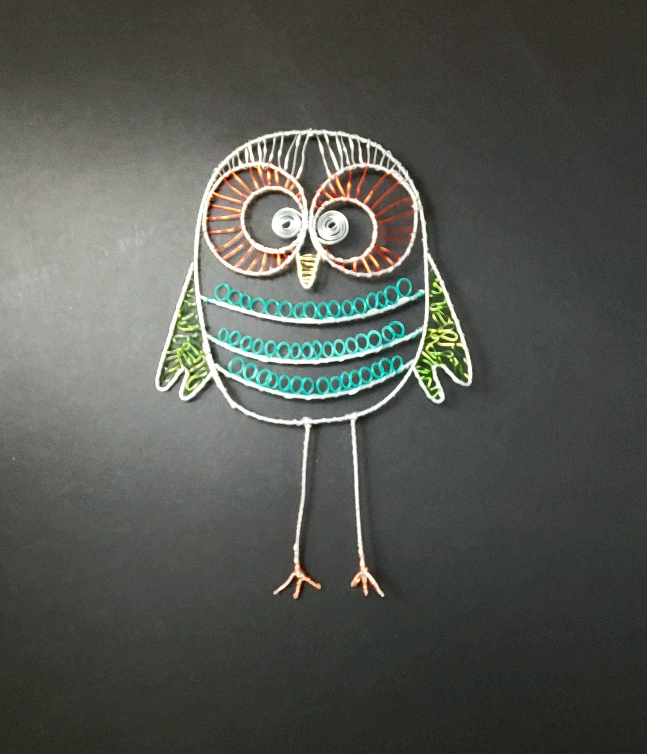 Owlet wire sculpture hanging wall art Owl artwork Handmade | Etsy
