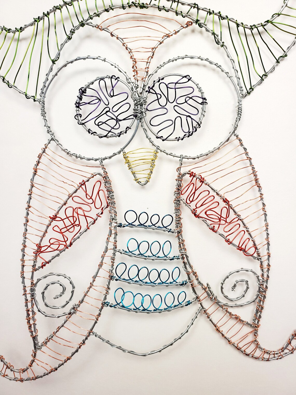 Owl wire sculpture hanging wall art Owl artwork Handmade | Etsy