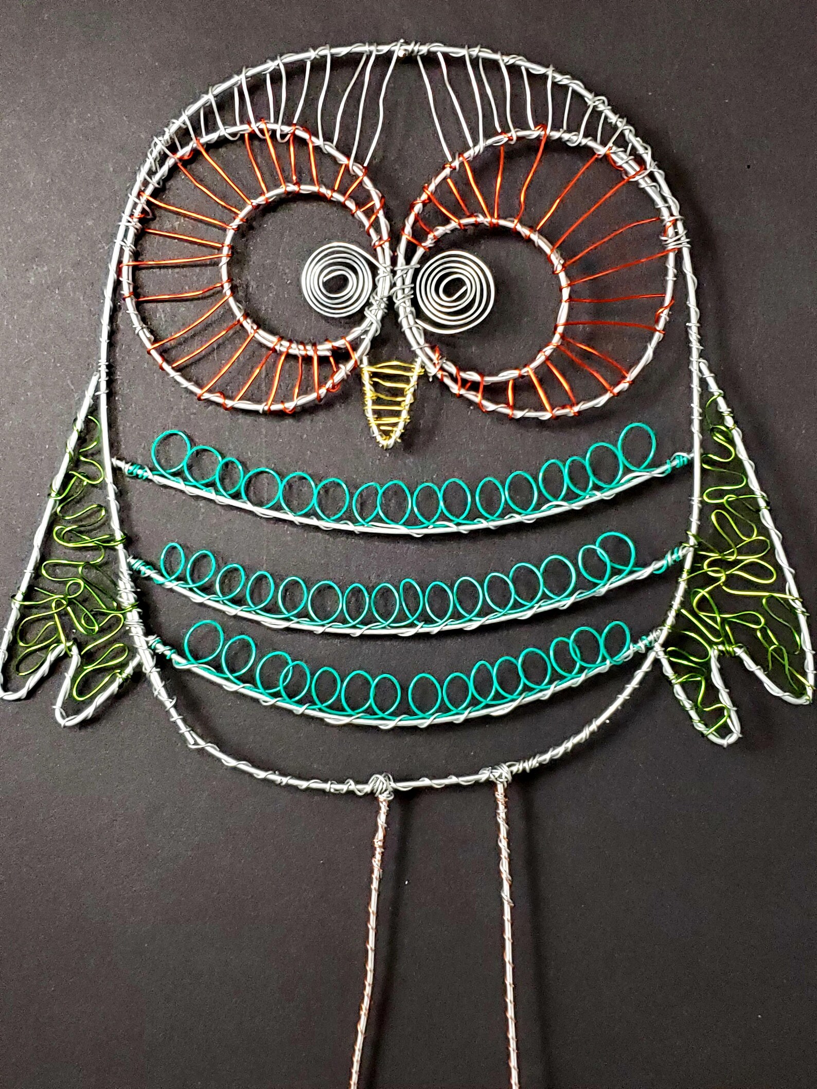 Owlet wire sculpture hanging wall art Owl artwork Handmade | Etsy