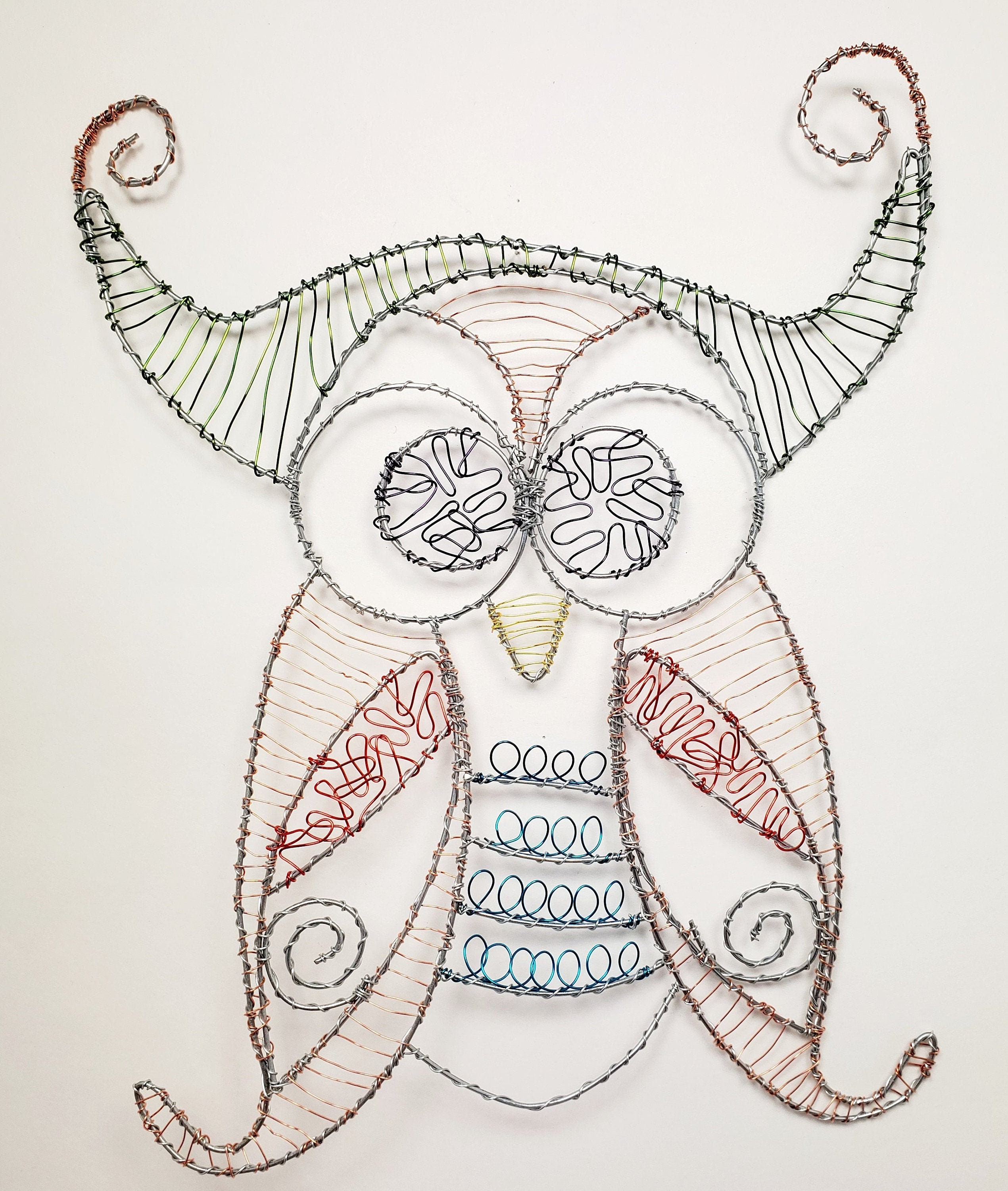 Owl wire sculpture hanging wall art Owl artwork Handmade | Etsy