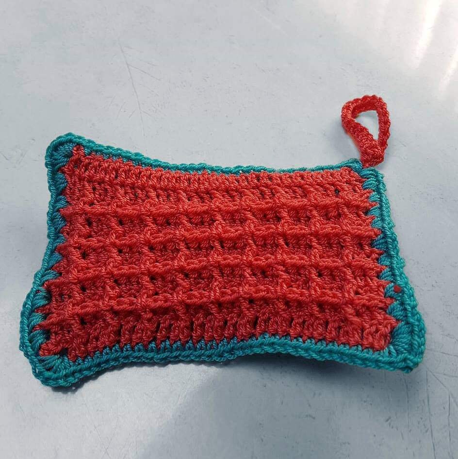 Tawashi Double Face Turquoise et Orangé