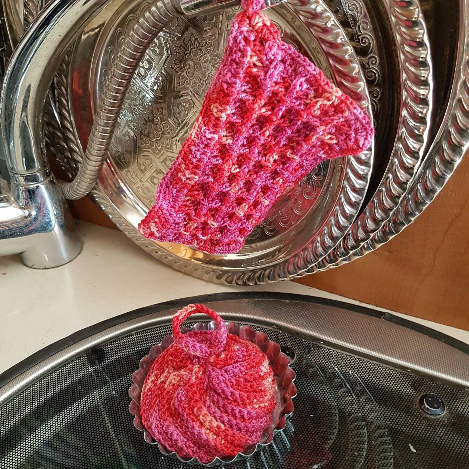 Lot de 2Tawashis Chiné Rose