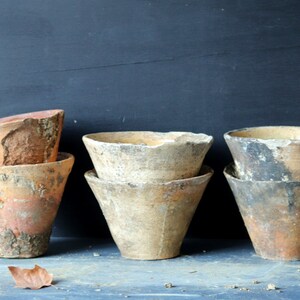 French Antique Terracotta Pots for Resin Harvesting, Authentic Unglazed Stoneware Containers for Pine Tapping, Rustic Decorative Planters image 9
