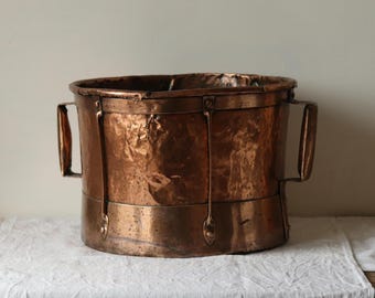 Antieke Franse koperen tank: 19e-eeuws boerderijdecor