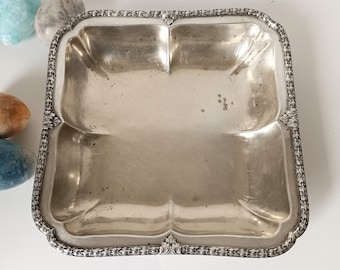 Antique French Silver Plated Dish: Empire Garland Decor, Felix Freres
