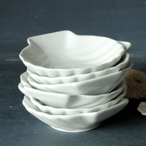 Vintage White Ceramic Shell Plates, Small Seafood Bowls, Appetizer ...