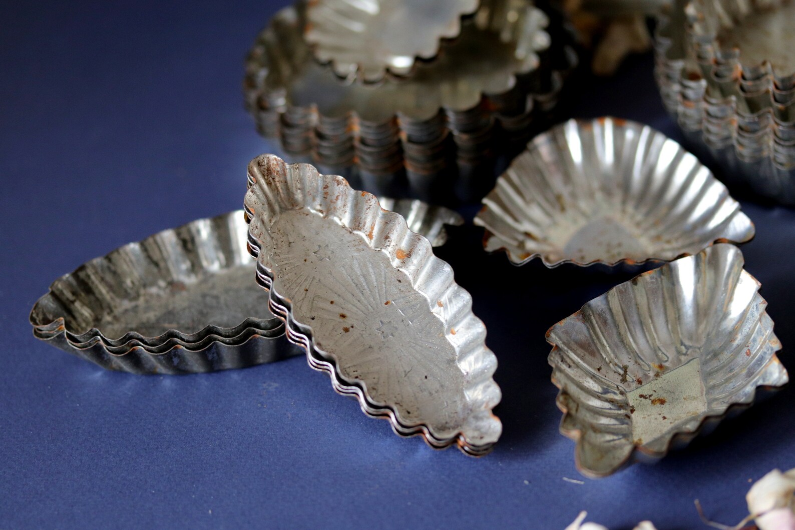 40 French Vintage Small Pastry Molds with Old Metal Cookie Etsy