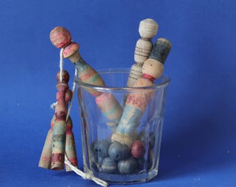 アンティークの木製スキットル、卓上ボウリングゲーム - Etsy 日本
