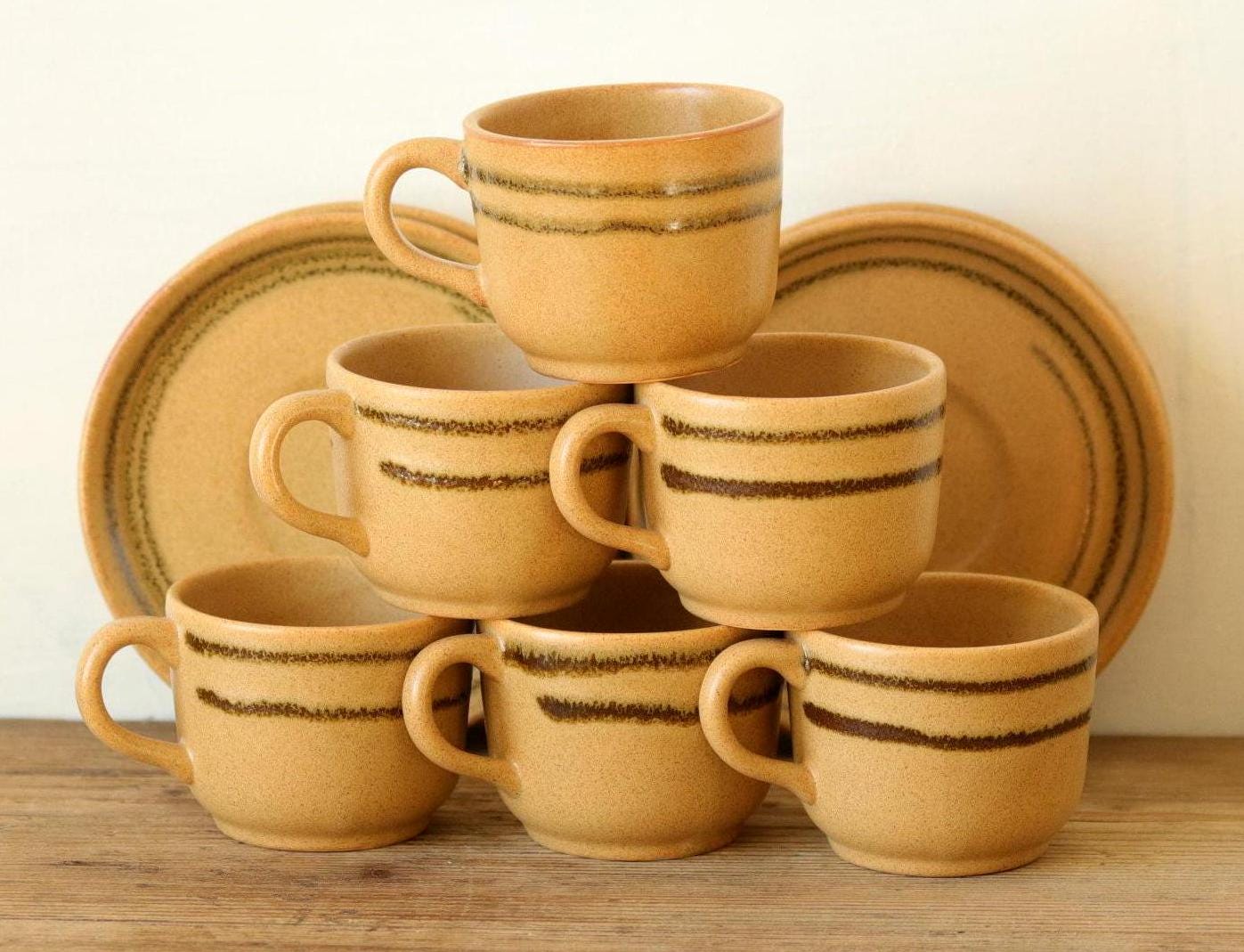 Service à Café Vintage DIGOIN, Porcelaine Fine, 8 Tasses