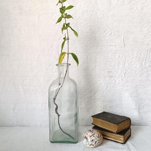 French vintage apothecary bottle, 1930s chemistry thick glass jar, curiosity cabinet bottle, laboratory style decor, decorative bottle