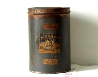 Antike Pierrot Gourmand Bonbondose: Französische Konfektdose, 1900er Jahre