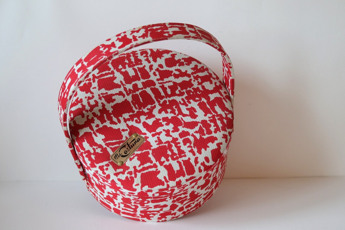 Vintage Round Sewing Box With Tray 1960s Italian Haberdashery Etsy