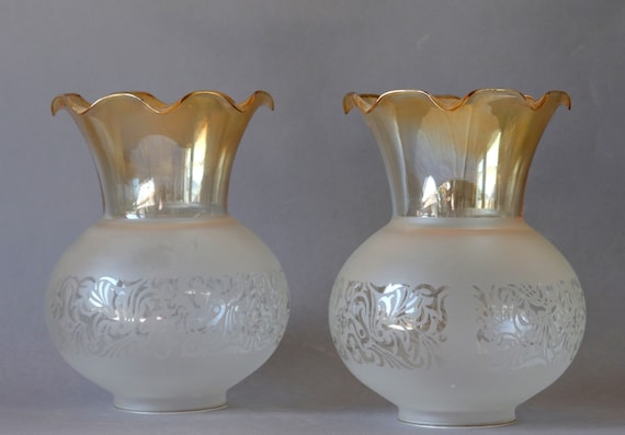 French Antique Frosted Lamp Shades 1930s Glass Replacement French Antique Frosted Lamp Shades, Antique Glass Lamp Shade Repair