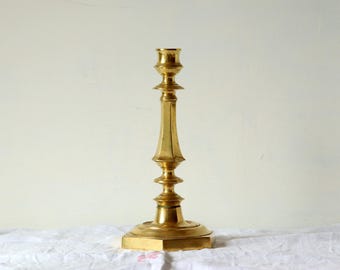 Antiker Französischer Messing Kerzenständer