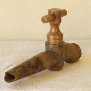 Antique French Bronze Copper Faucet: 19th Century Wine Barrel Tap