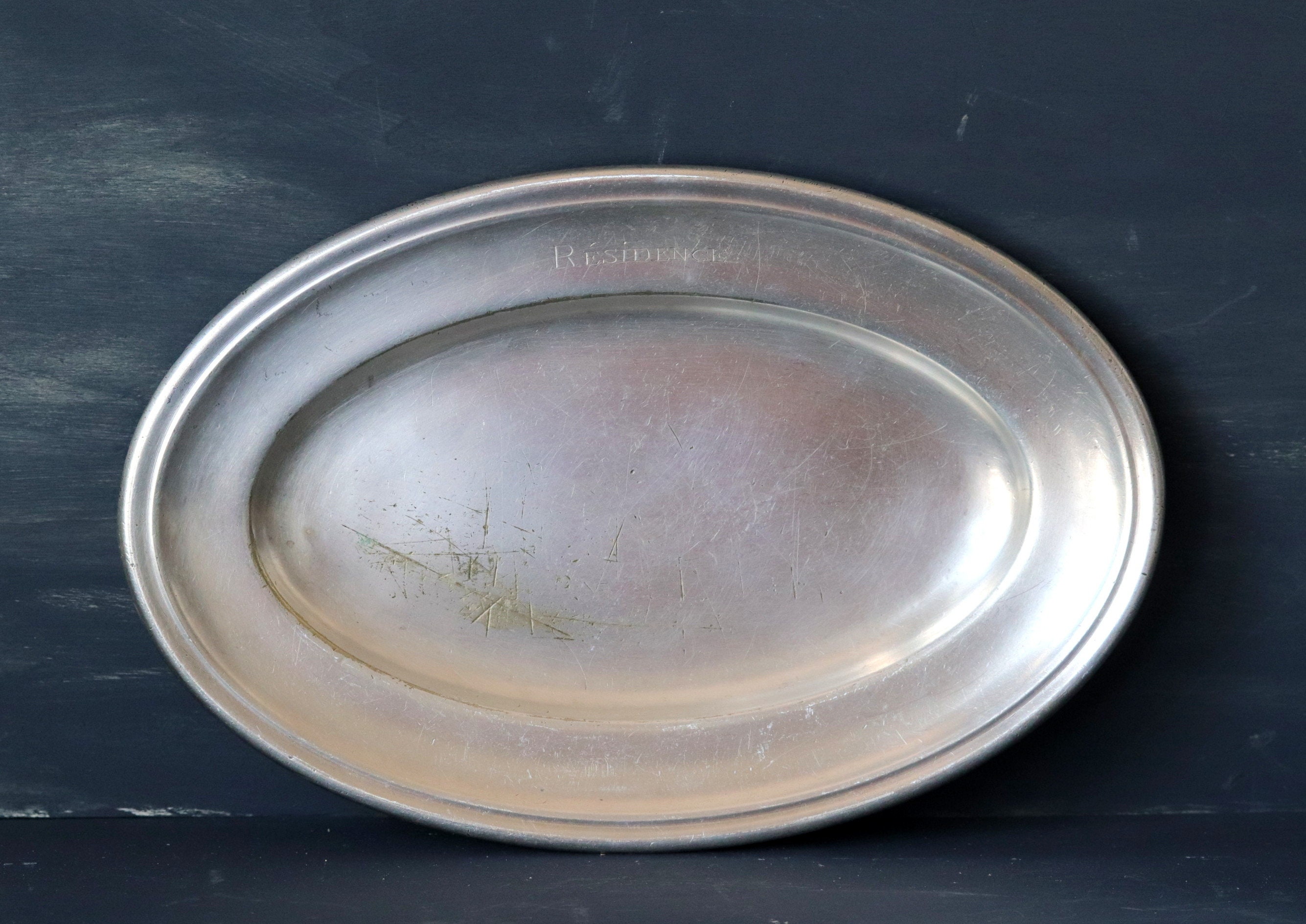 Petit Plat Antique d'français d'argent Ovale, Argenterie Des Années 1900